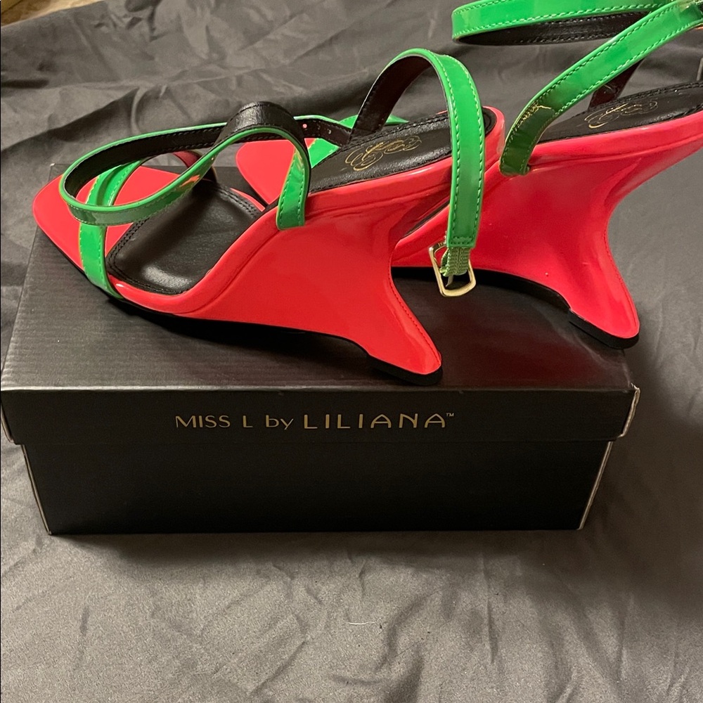 Red and Green Women's Sandals